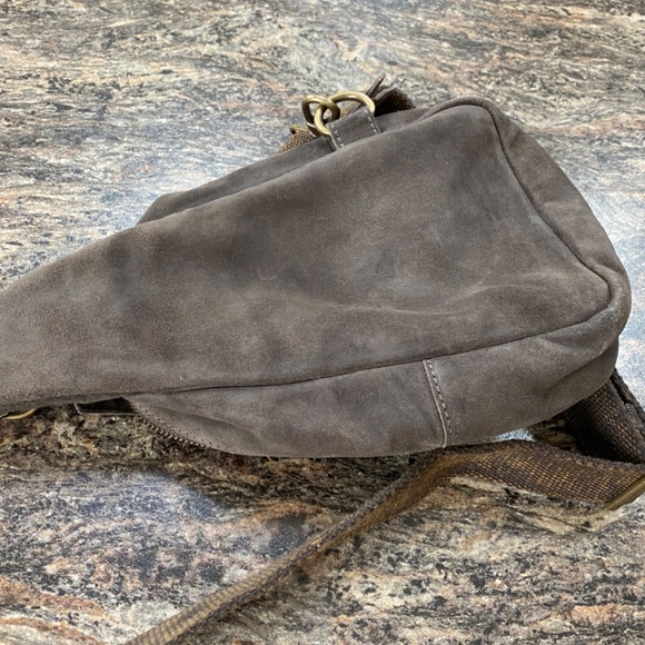 Brown Suede Crossbody Bag - Picture 2 of 4